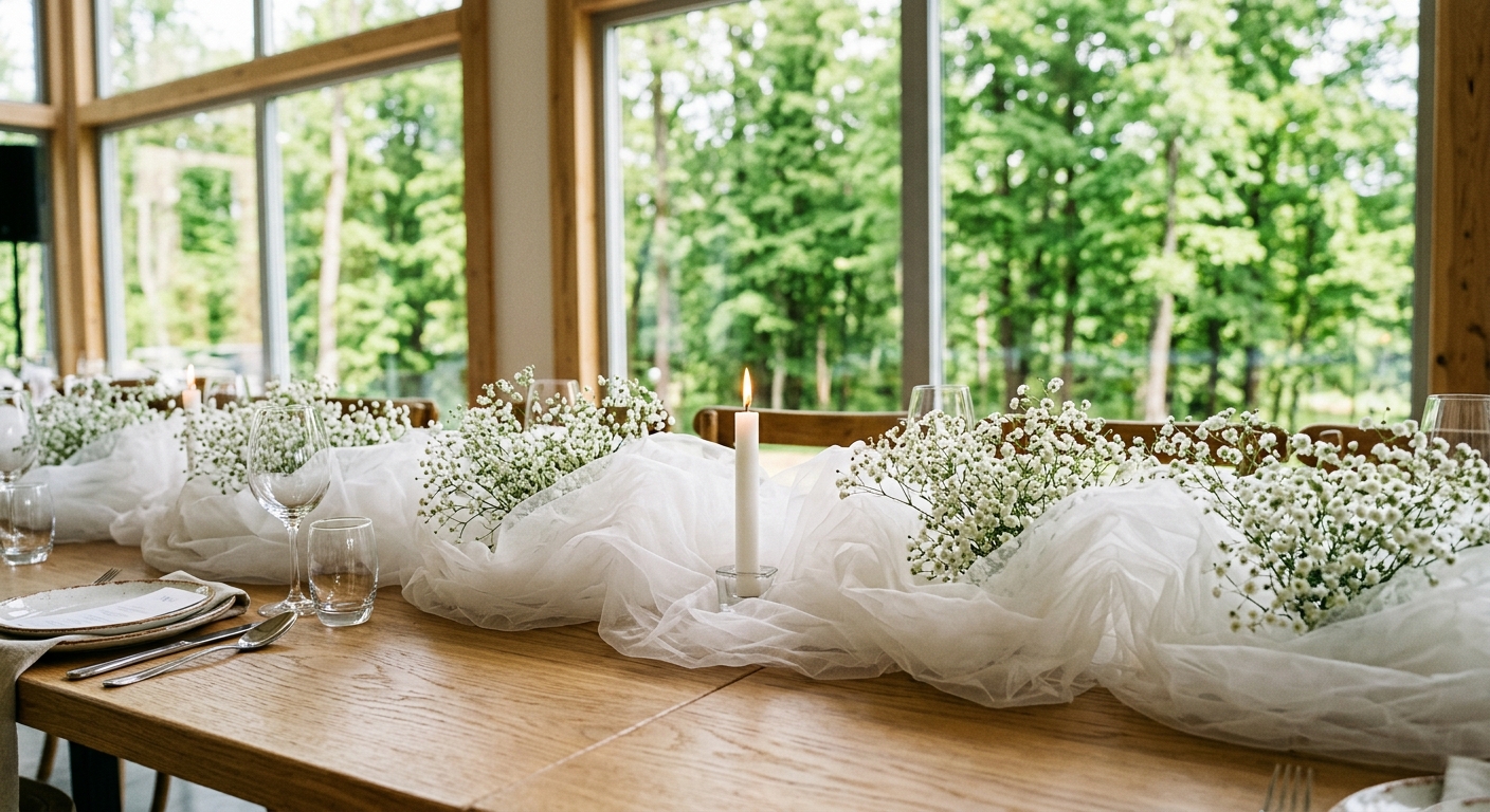 Baby's Breath Cloud-Runner Dining Table